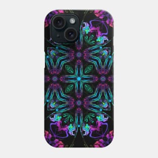 Neon Floral Flower Mandala Phone Case