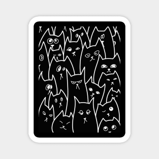 Cartoon Qute Cat Doodle / Cats illustration / Cat line art Magnet