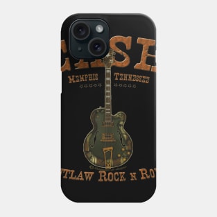 Cash outlaw rocknroll guitar Phone Case