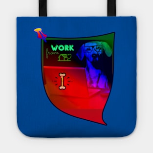 Colorful Dog with Laptop Tote