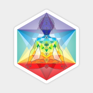 Geometric Man with the Colors of the Chakras Magnet