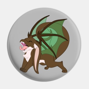 Happy yawning bunny dragon brown Pin