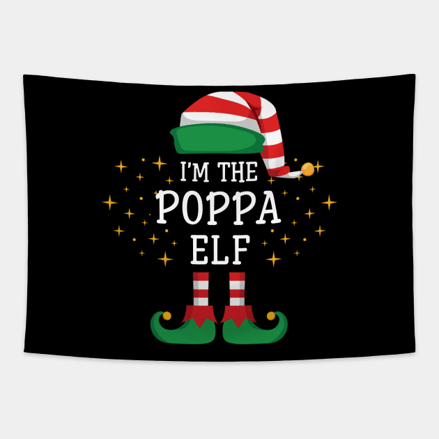 I'm The Poppa Elf Matching Family Christmas Pajama Tapestry by Damsin