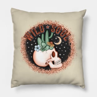 Wild soul cactus skull design Pillow