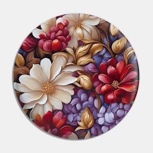 Colorful Floral Design Pin