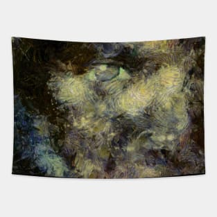 Woman face abstract painting Tapestry