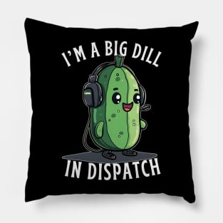 Funny Dispatcher Pun Gift for 911 Thin Gold Line First Responder Telecommunicators Pillow