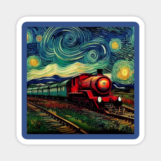 Starry Night Wizarding Express Train Magnet by Grassroots Green