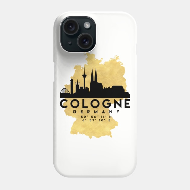 Cologne Germany Skyline Map Art Phone Case by deificusArt