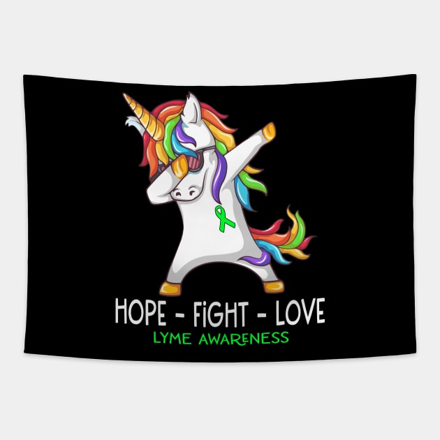 Hope Fight Love LYME Awareness Support LYME Warrior Gifts Tapestry by ThePassion99