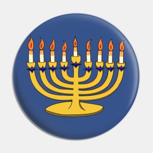 Golden Menorah Pin