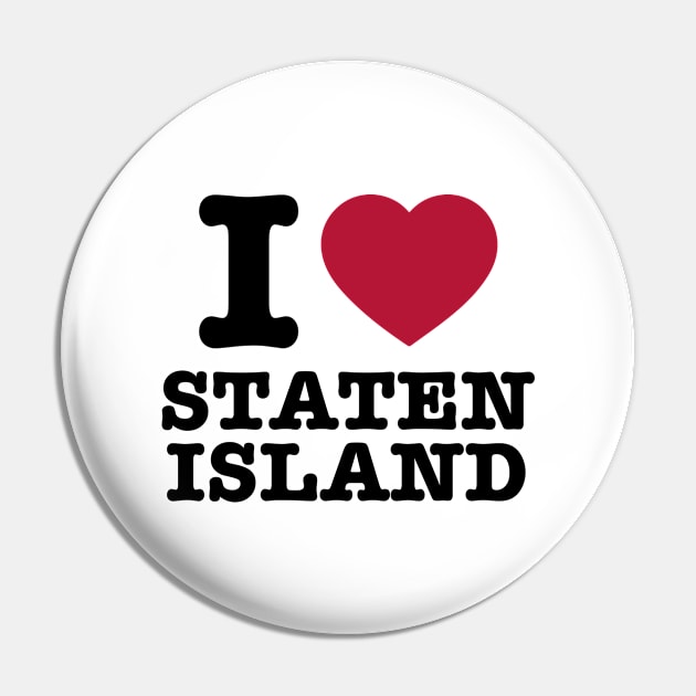 I Love Staten Island Pin by thriftjd