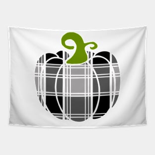 Black and White Plaid Pumpkin Tapestry