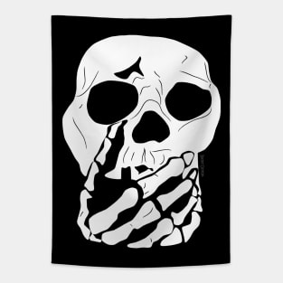 Speak No Evil Skull Tapestry