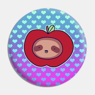 Apple Face Sloth - Ombre Hearts Pin