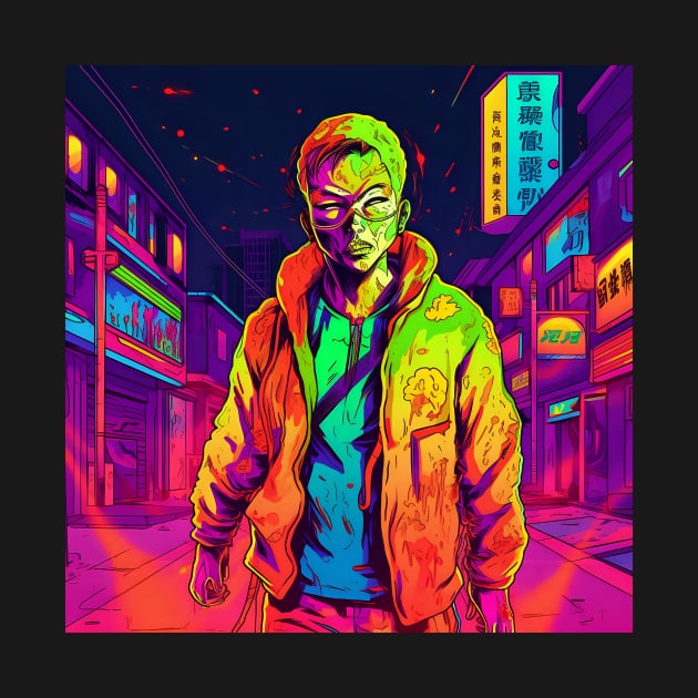 Korean Zombie in neon colours by KOTYA