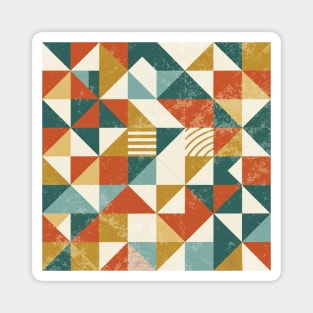 retro geometric design Magnet