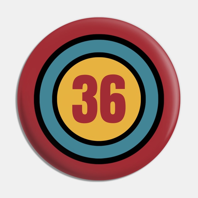 The Number 36 - thirty six - thirty sixth - 36th Pin by Siren Seventy One