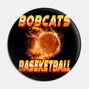 Vintage Basketball Colorful Bobcats Beautiful Name Teams Pin