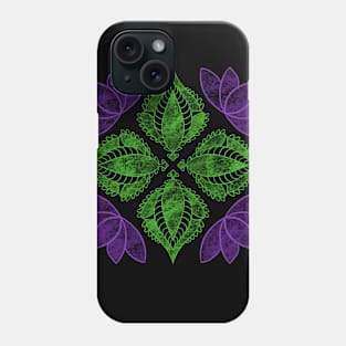 Mandala Design Leaves and Lotus Flowers Phone Case