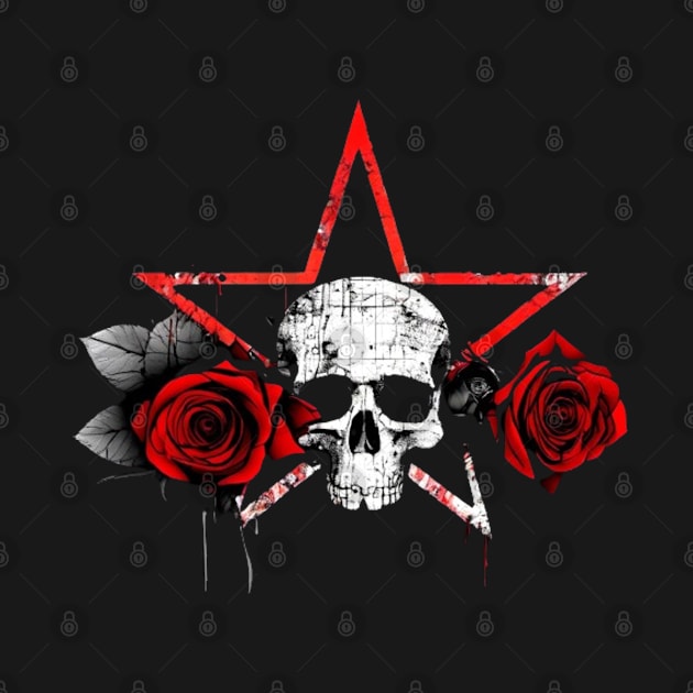 "Skull and Roses" Grunge Shirt by Fallen Championship Wrestling Shop