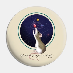 Cute Rat and planets Pin