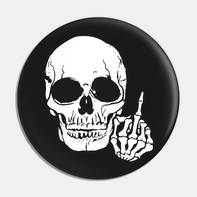 Skull Middle Finger Pin by  The best hard hat stickers 