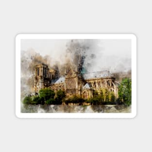 Notre-Dame de Paris Watercolor 02 Magnet