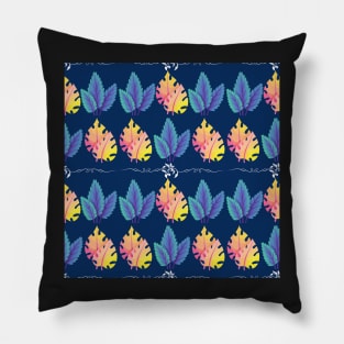 Dark Leaves Patterns Pillow