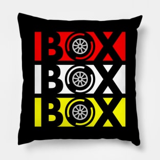 Box Box Box F1 Tyre Compound Stripes Design Pillow