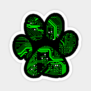 Cyber Pet Paw Green Magnet