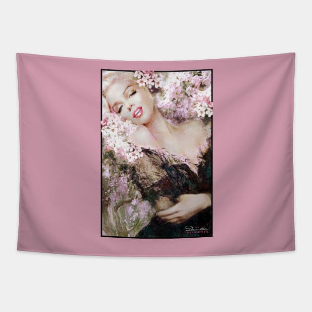 Marilyn Cherry Blossoms Pink Bright Tapestry by Theo Danella