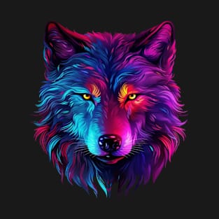 Neon wolf head T-Shirt