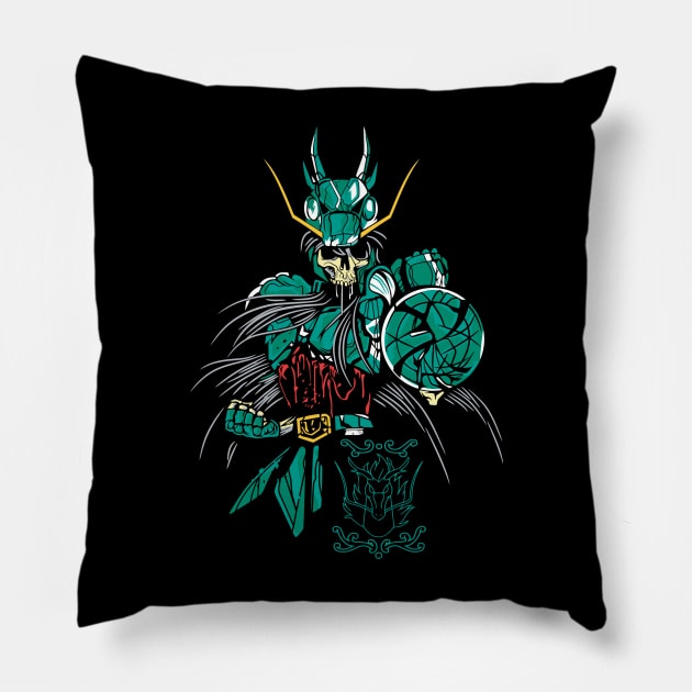 Skeleton Dragon Shiryu Anime Fanart Pillow by Planet of Tees