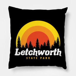 Letchworth State Park New York Camping Sunset Trees Pillow