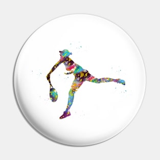 Girl playing Tennis Pin