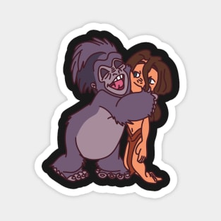 Tarzan and Terk Hugs Magnet