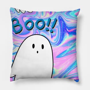 Ghosts and Bones Pastel Grunge Pattern Pillow