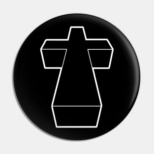 Justice Cross Minimalistic Clean and Simple White on Black Pin