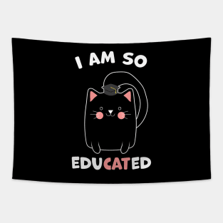 Black Cat Graduation Gift Cat Lover Tapestry