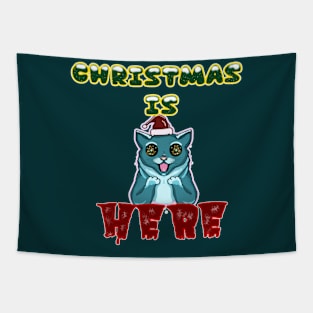 Cat Christmas is here Tapestry