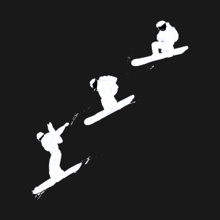 Freestyle snowboarder in snow terrain park big air snowboard tricks T-Shirt