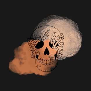 orange smoke and skull T-Shirt