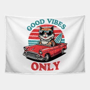 Good Vibes Only Cat Tapestry