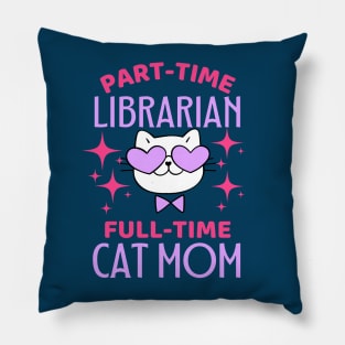 Funny Librarian Mom Cat Pillow