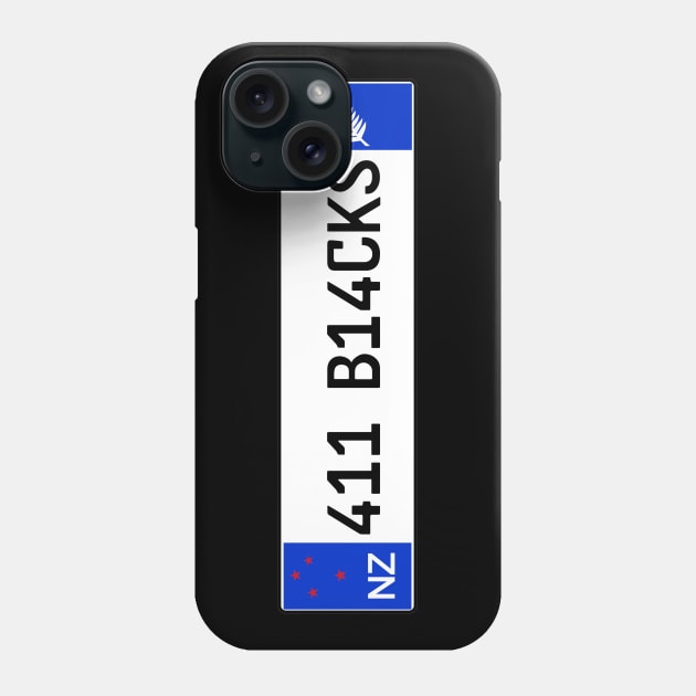 New Zealand All Blacks car license plate Phone Case by Travellers