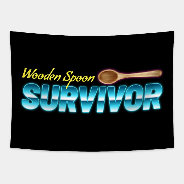 Wooden Spoon Survivor - Retro Tapestry by juragan99trans