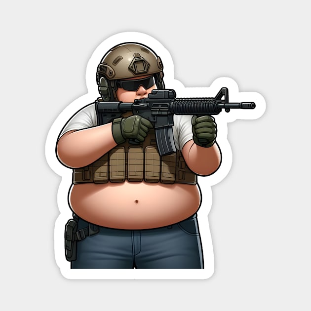 Tactical Fatman Magnet by Rawlifegraphic