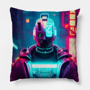 Abstract Cyberpunk Cyborg Pillow