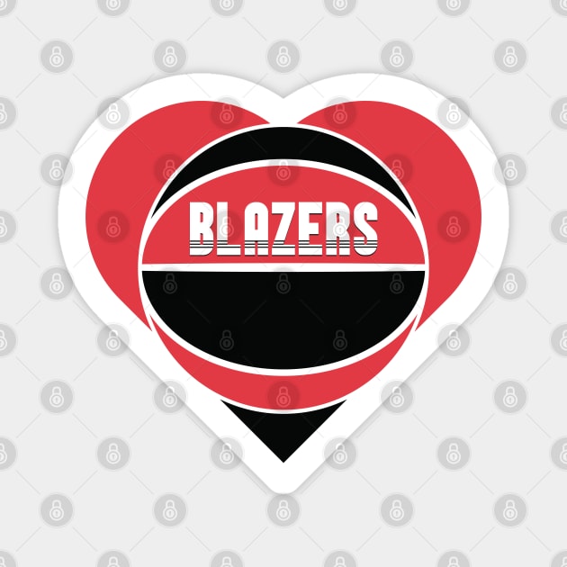 Heart Shaped Portland Trail Blazers Basketball Magnet by Rad Love